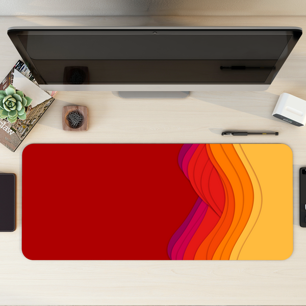 Beautiful Red Flow Pattern Desk Mat | Desk Pad | Mouse Pad