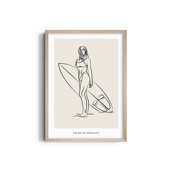 Surfer Modern Line Wall Art