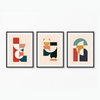 Set of 3 Geometric Modern Wall Art