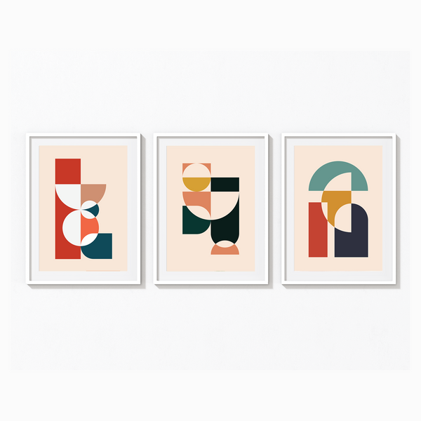 Set of 3 Geometric Modern Wall Art