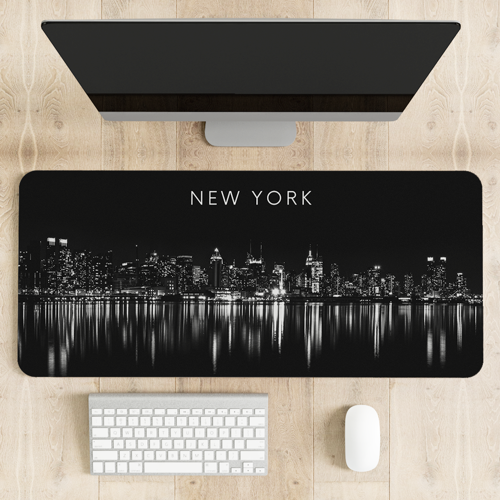 New York night skyline Desk Mat | Desk Pad | Mouse Pad