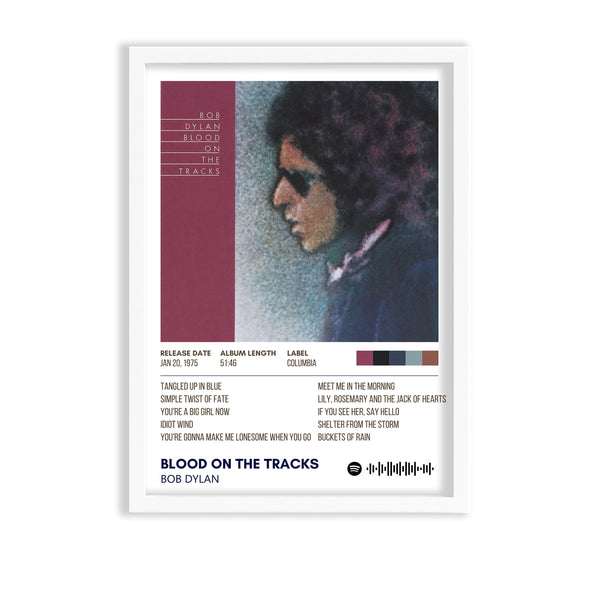 Blood on the Tracks by Bob Dylan Album Poster