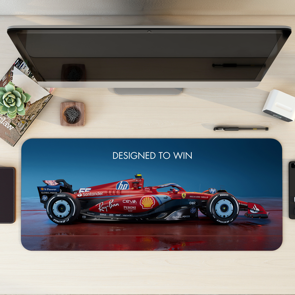 Ferrari F1 Car - Designed to win Desk Mat | Desk Pad | Mouse Pad