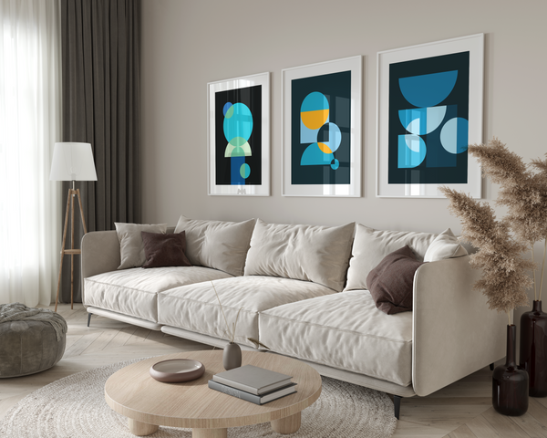 Set of 3 Geometric Modern Wall Art