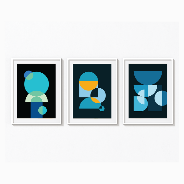 Set of 3 Geometric Modern Wall Art
