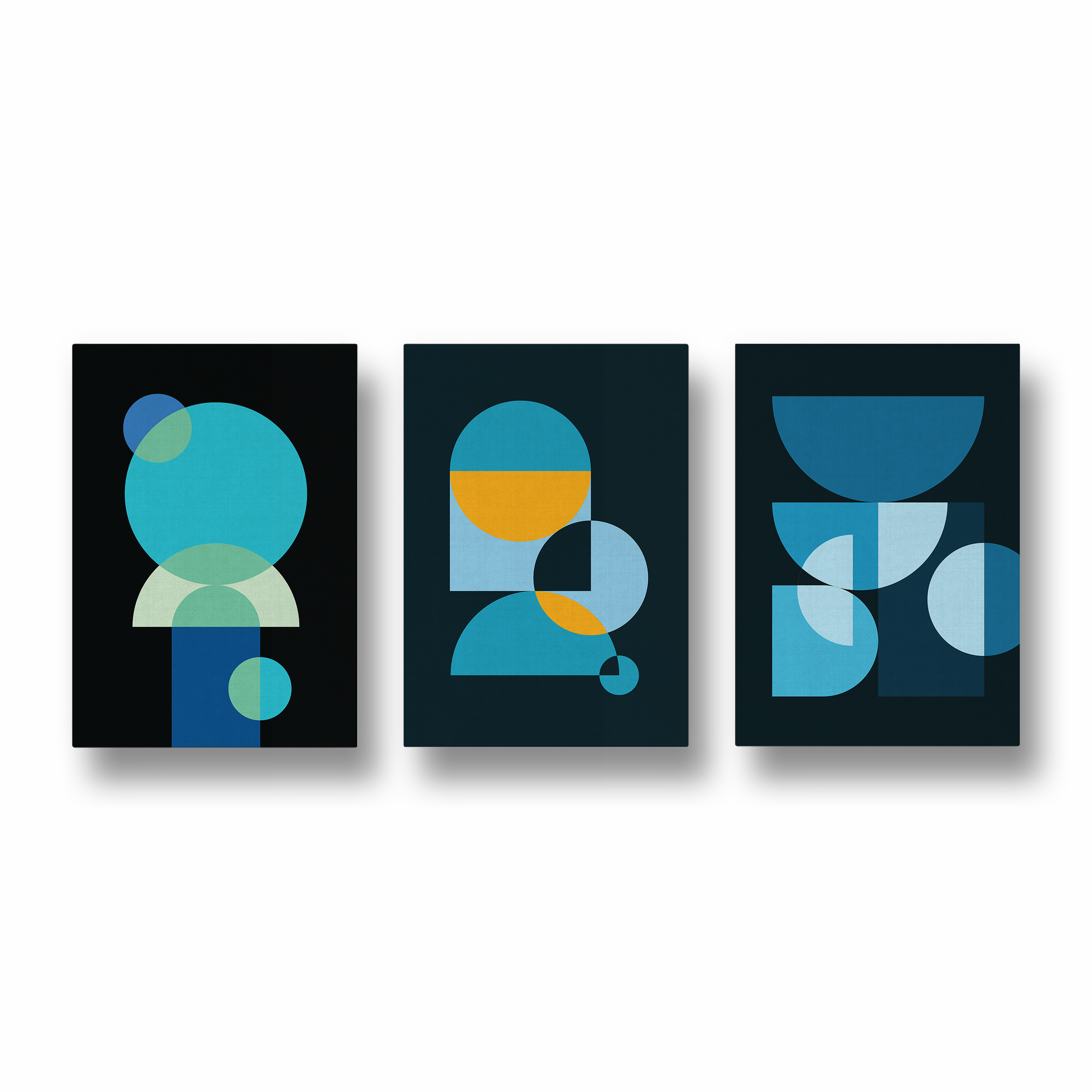 Set of 3 Geometric Modern Wall Art