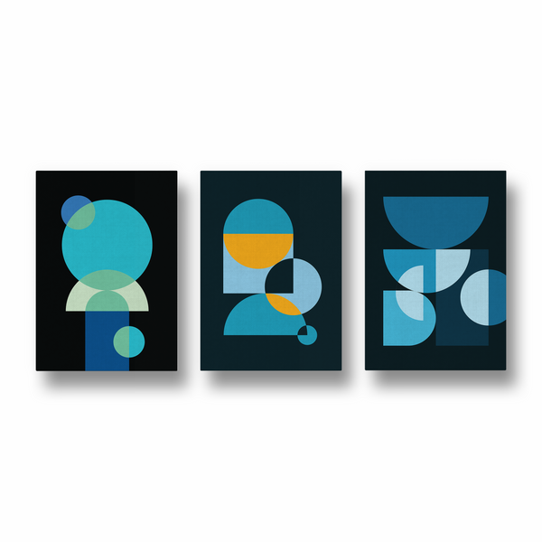 Set of 3 Geometric Modern Wall Art