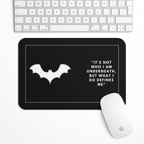 Bat Symbol and Quote Gaming Mouse Pad