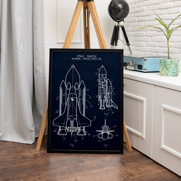 Space Shuttle Blueprint Premium Wall Art