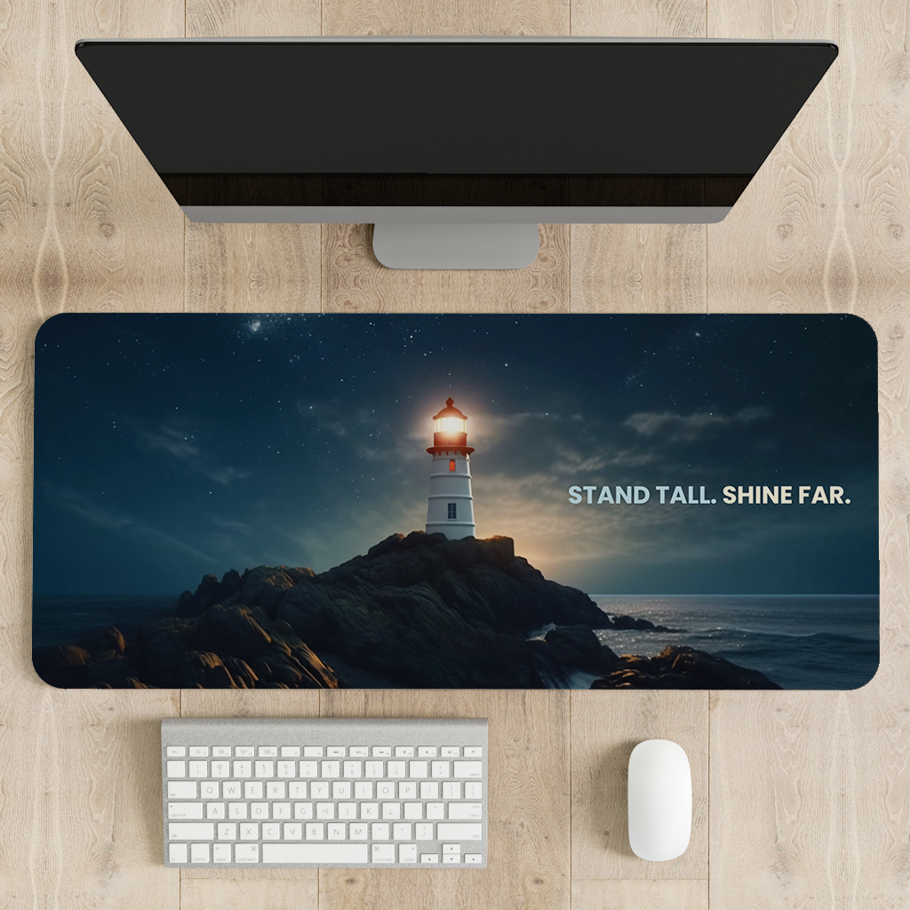Stand Tall Shine Far Desk Mat | Desk Pad | Mouse Pad