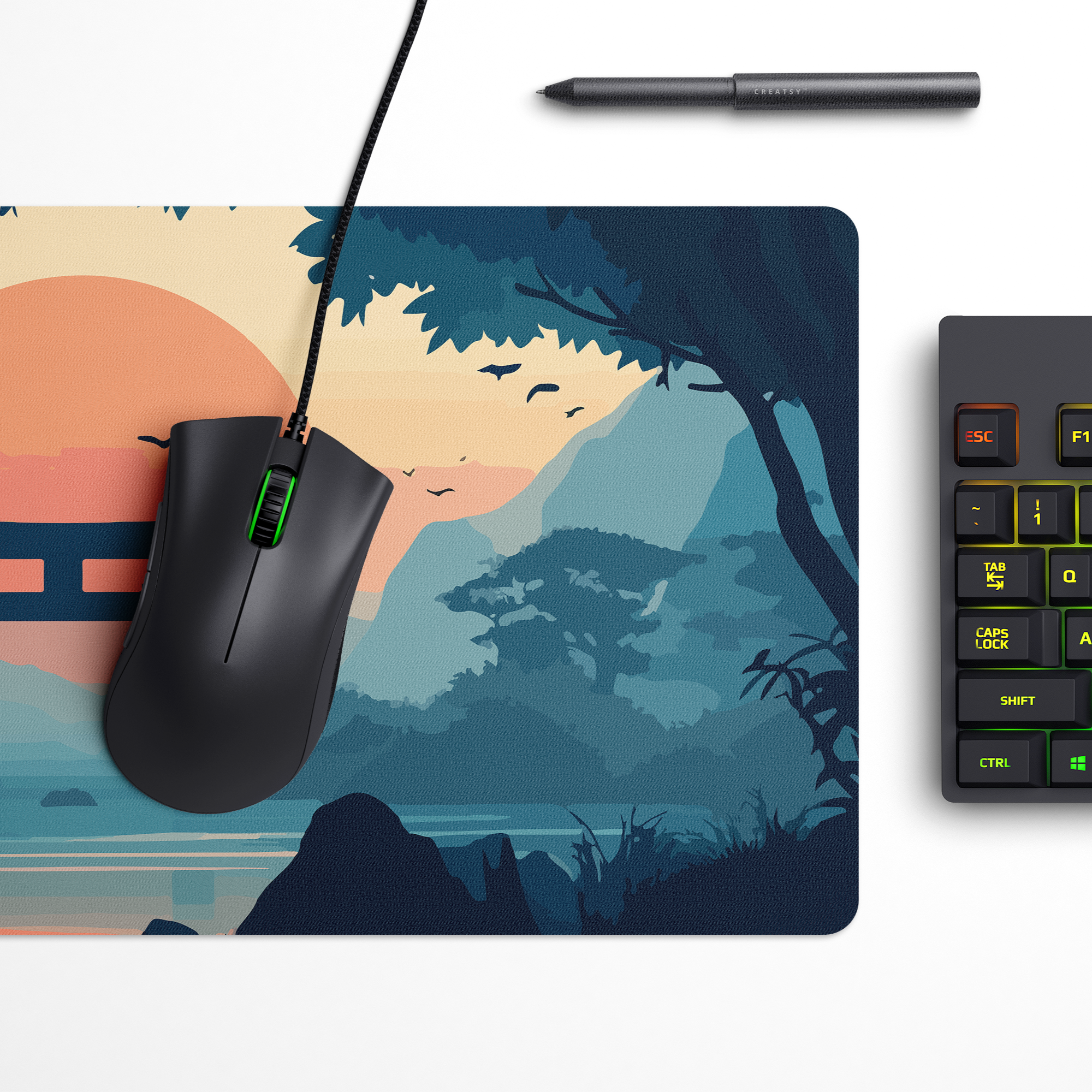 Beautiful Japanese Landscape Desk Mat | Desk Pad | Mouse Pad