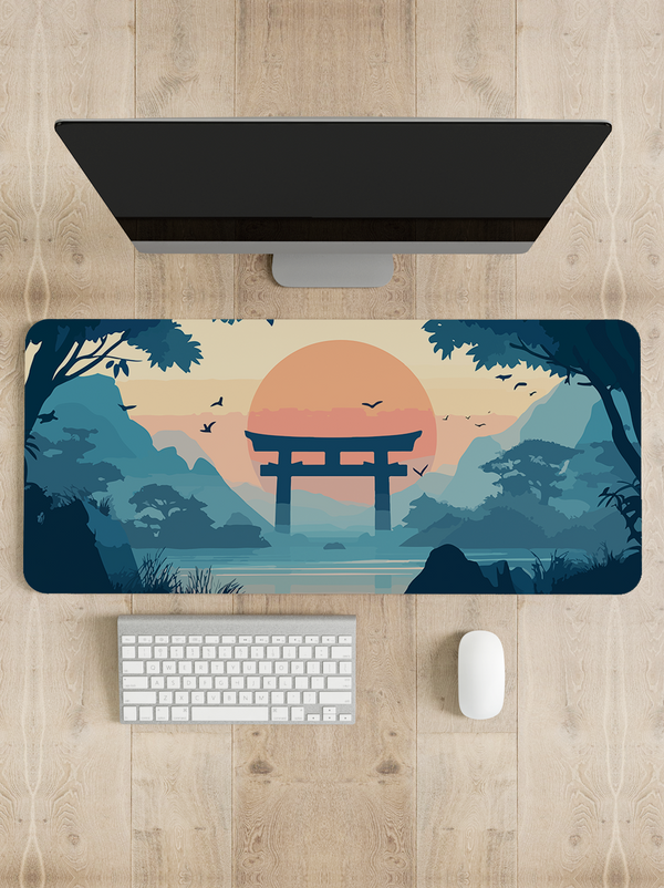 Beautiful Japanese Landscape Desk Mat | Desk Pad | Mouse Pad