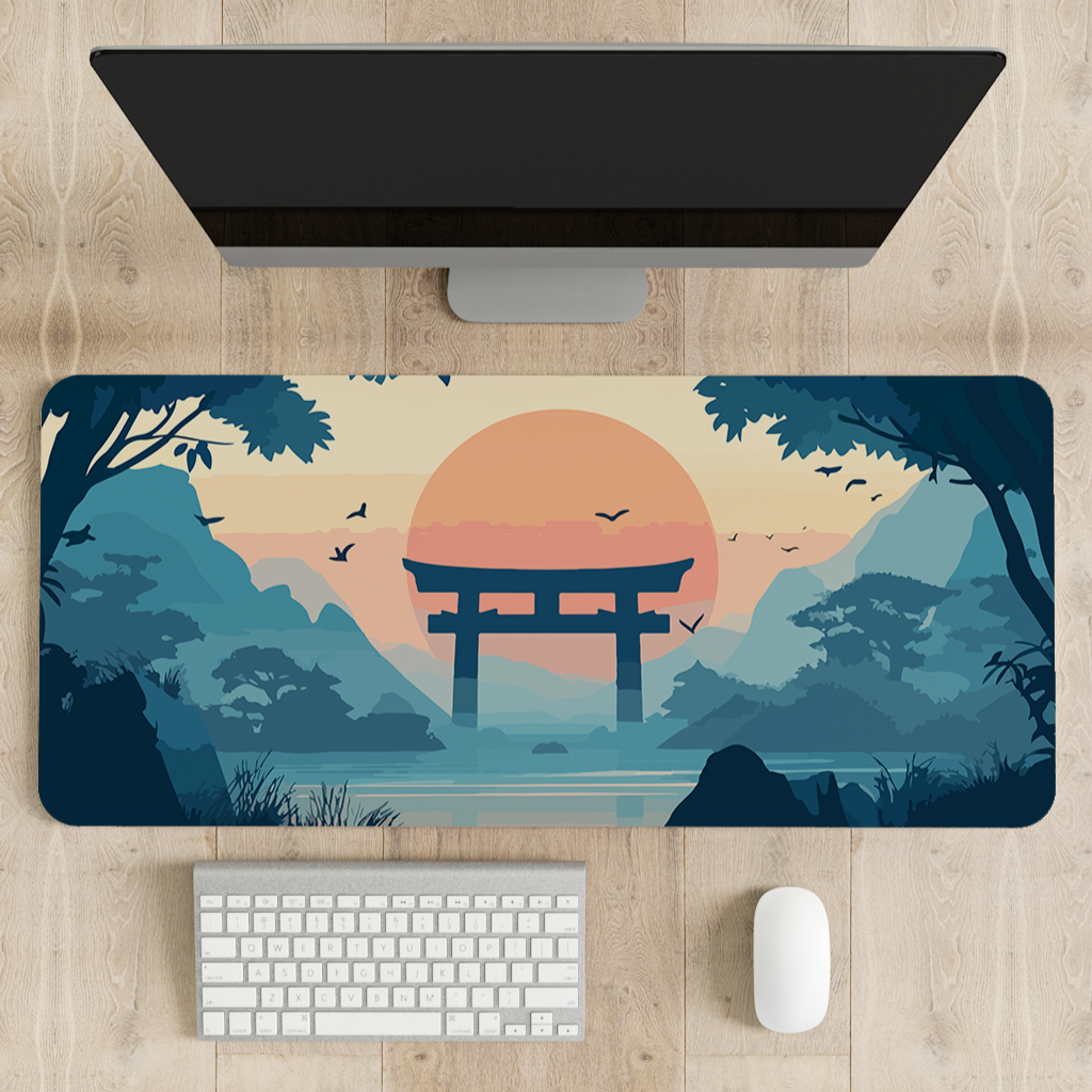 Beautiful Japanese Landscape Desk Mat | Desk Pad | Mouse Pad