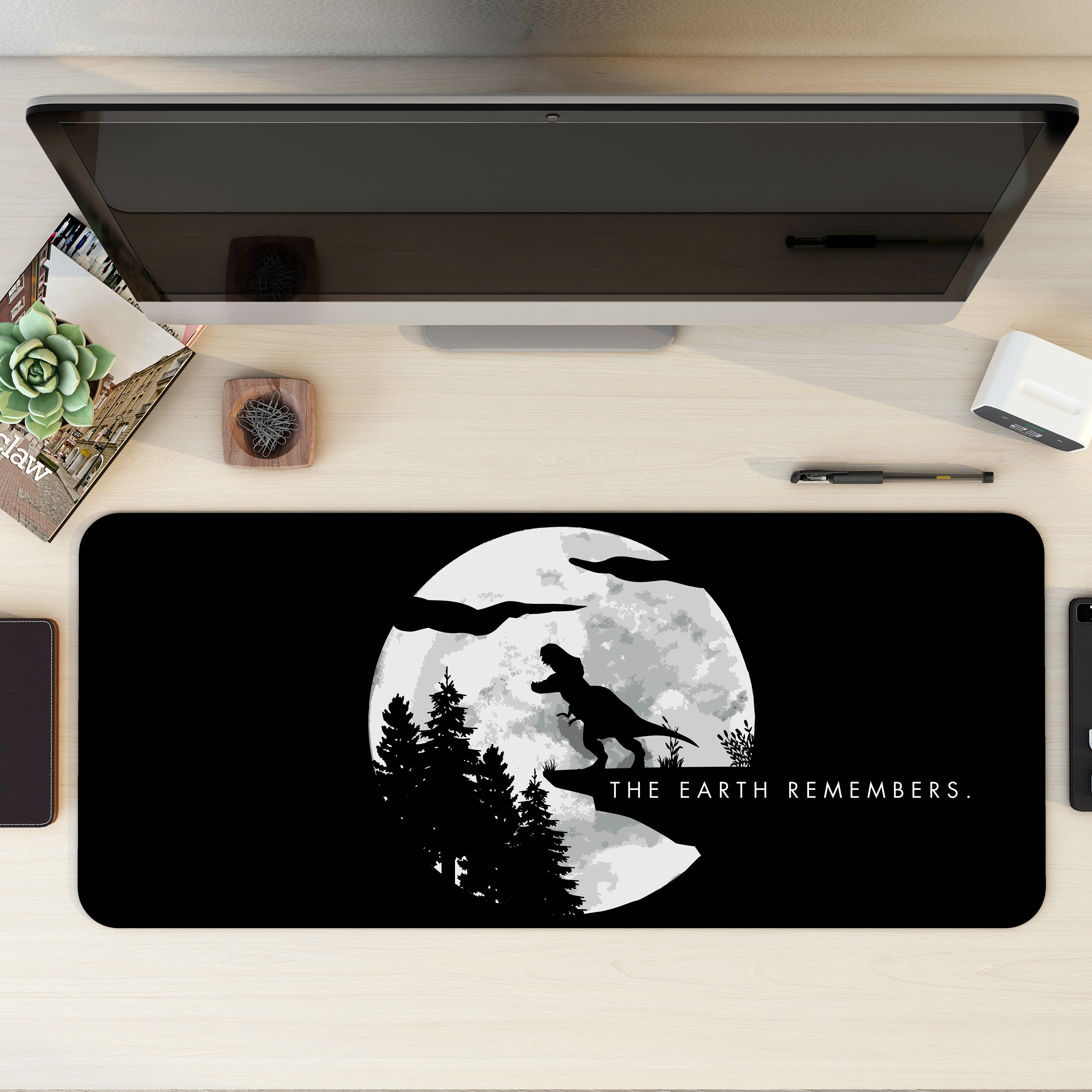 Earth Remembers Dinosaur Desk Mat | Desk Pad | Mouse Pad