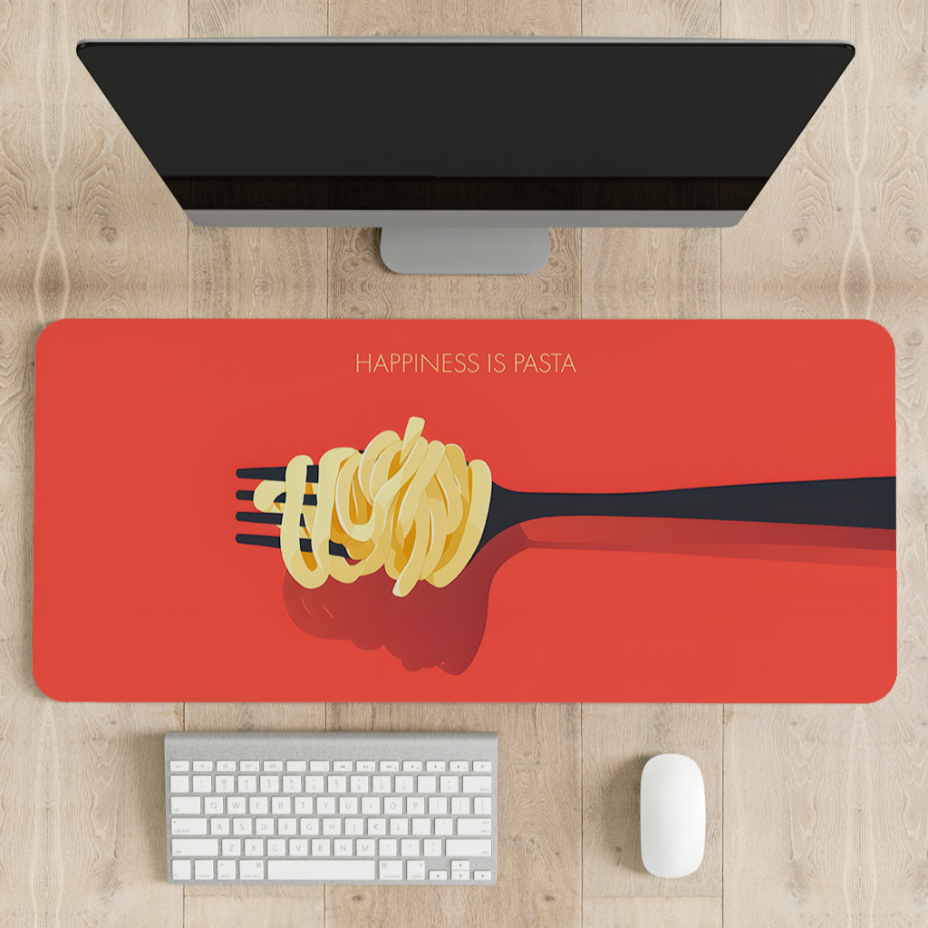 Happiness is Pasta Desk Mat | Desk Pad | Mouse Pad