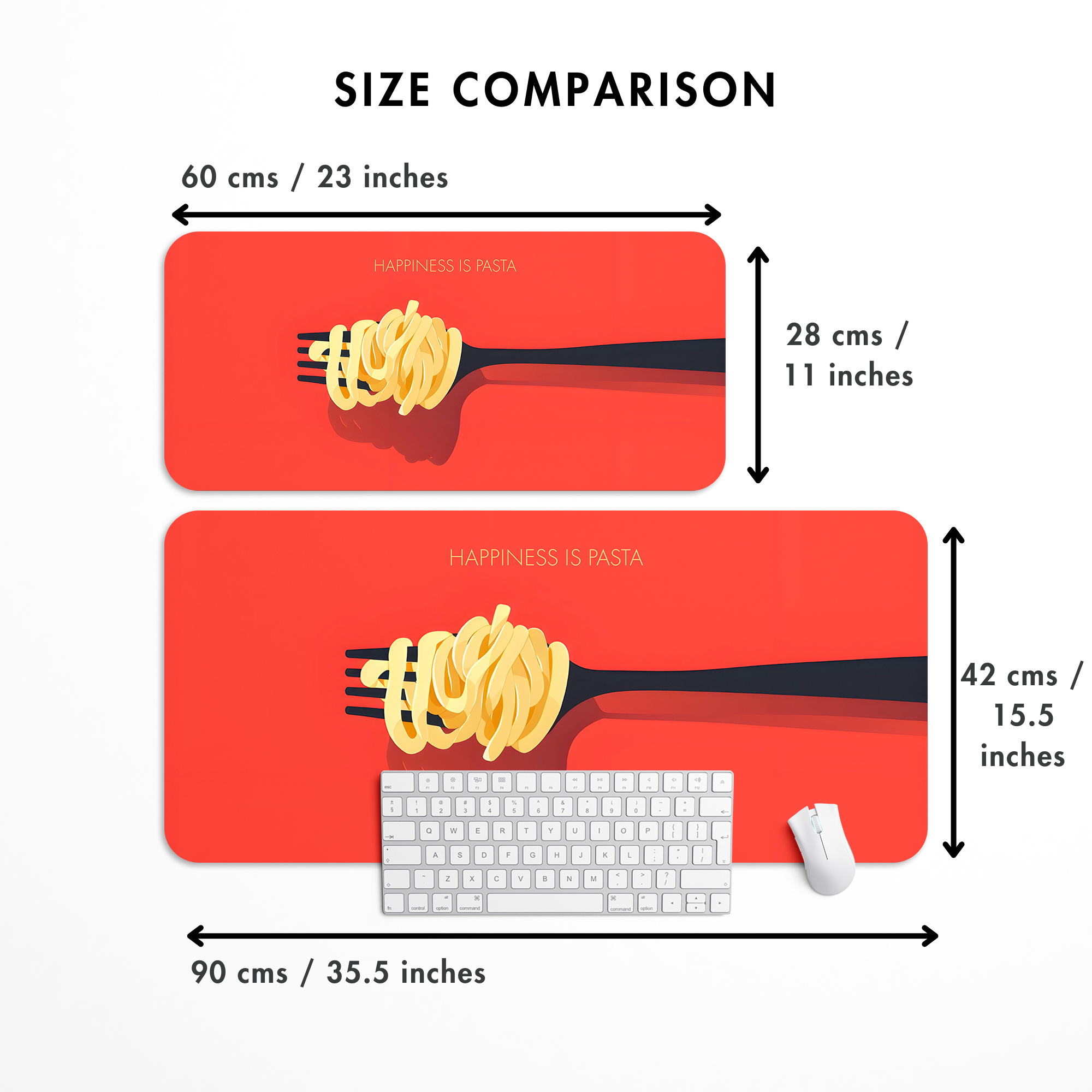 Happiness is Pasta Desk Mat | Desk Pad | Mouse Pad