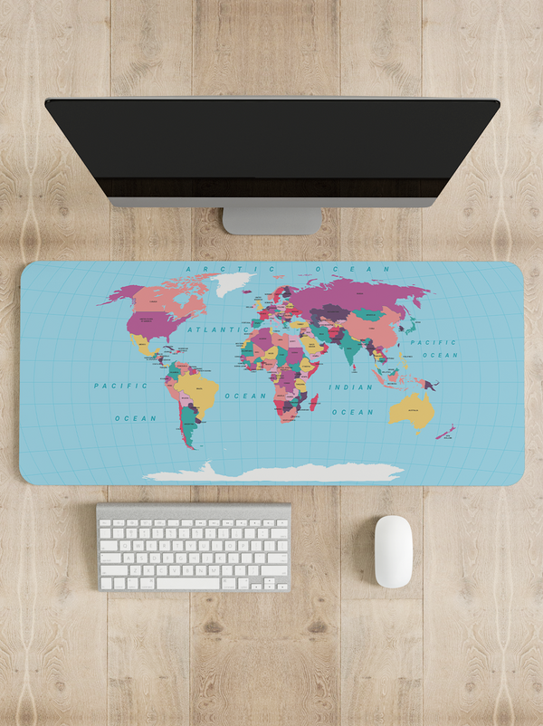 World Map Desk Mat | Desk Pad | Mouse Pad
