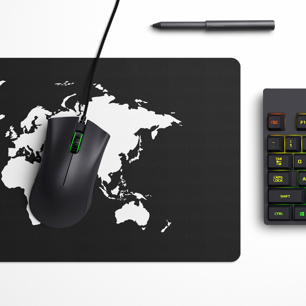 World Map Dark Desk Mat | Desk Pad | Mouse Pad