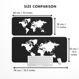 World Map Dark Desk Mat | Desk Pad | Mouse Pad