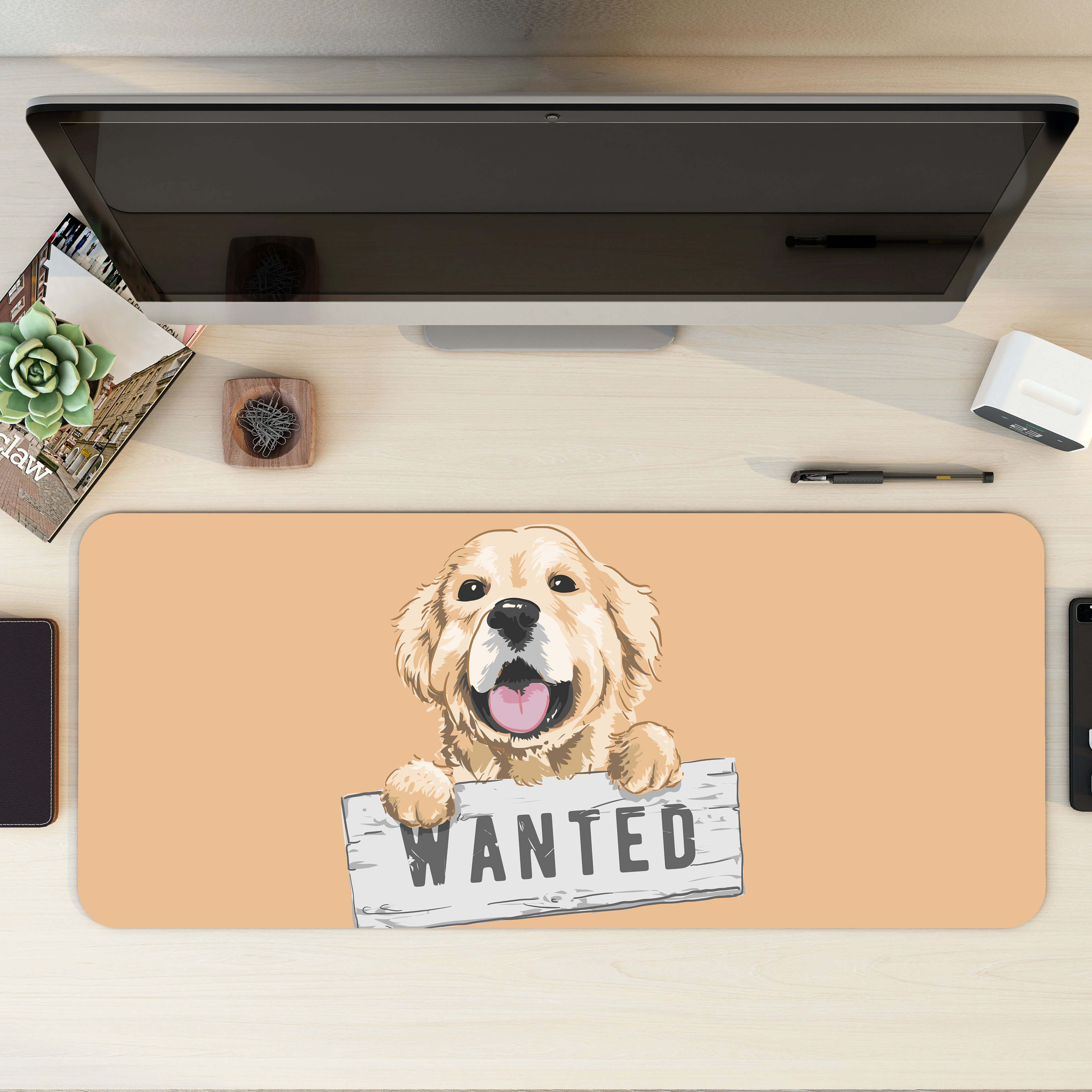 Cute Dog wanted Desk Mat | Desk Pad | Mouse Pad