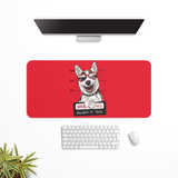 Cute beware of dog Desk Mat | Desk Pad | Mouse Pad