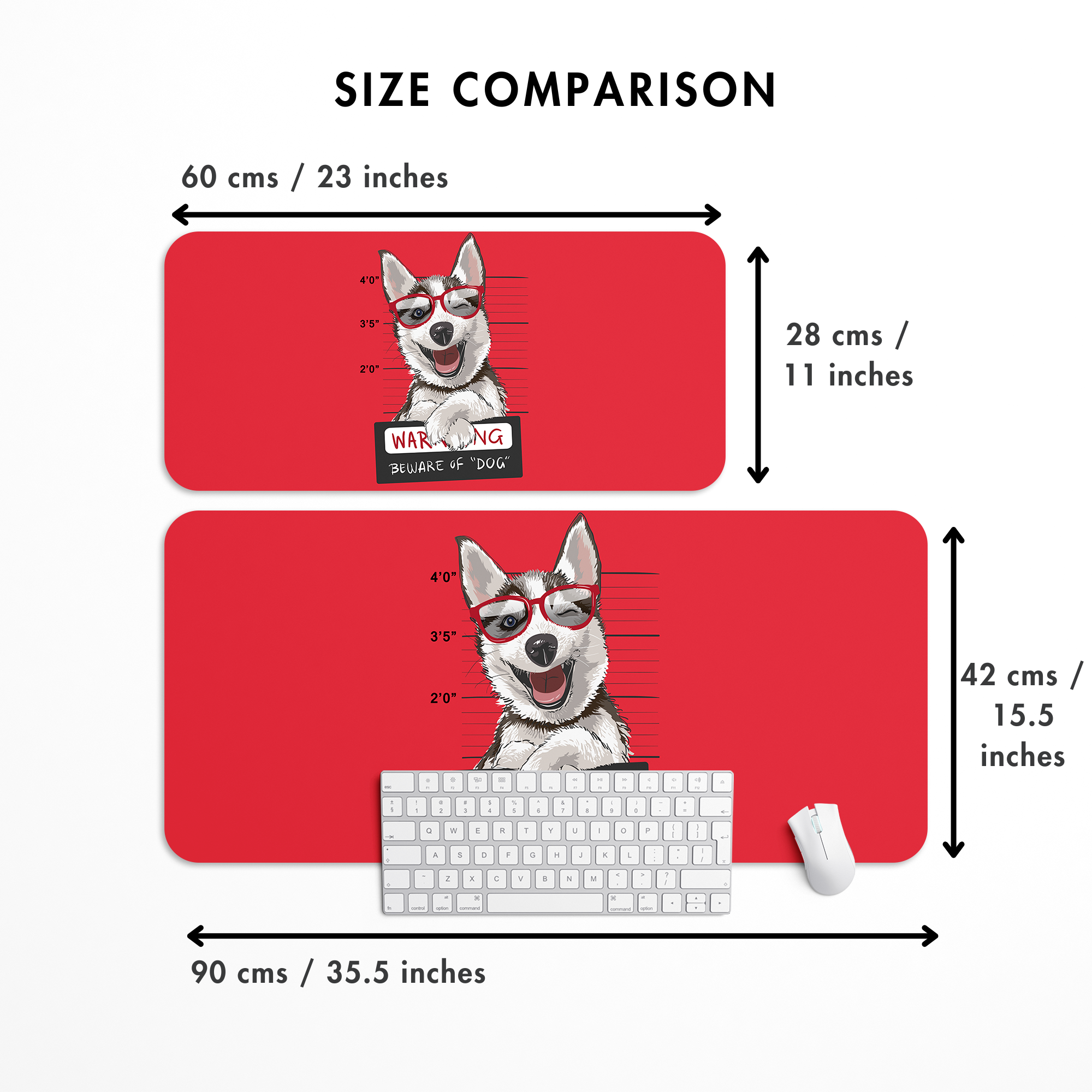 Cute beware of dog Desk Mat | Desk Pad | Mouse Pad
