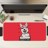 Cute beware of dog Desk Mat | Desk Pad | Mouse Pad