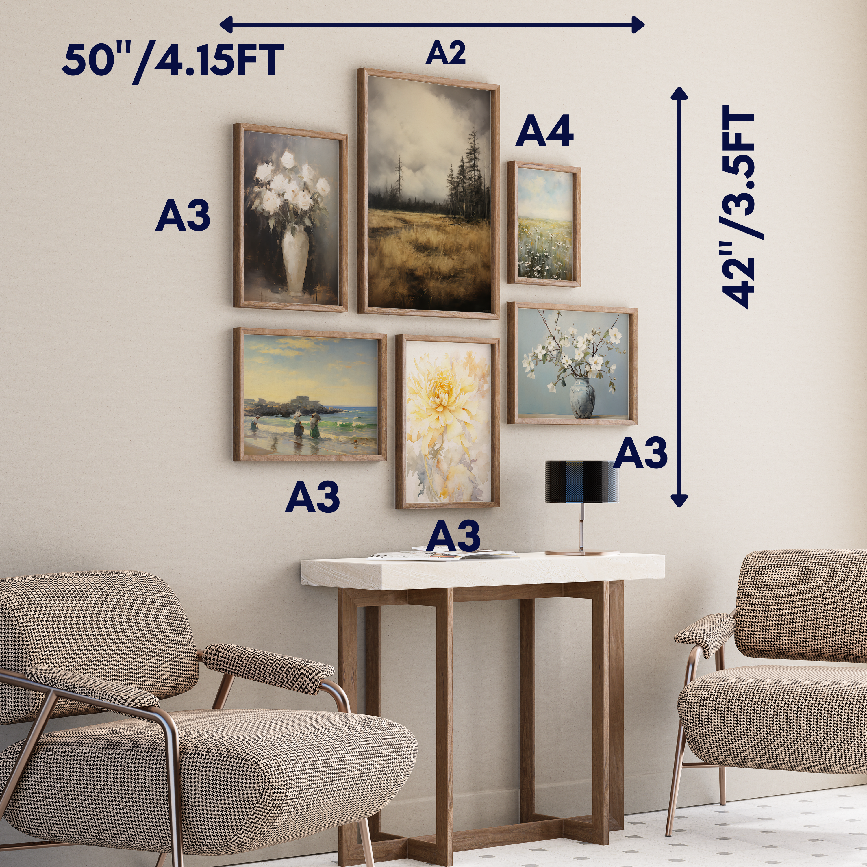 Set of 6 Mix-Modern Wall Art