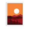 Red Desert Landscape Modern Wall Art