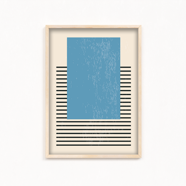 Sea Blue Geometric Modern Wall Art