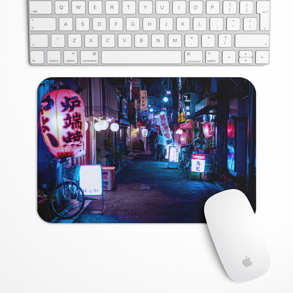 Neon City Lights Desk Mat Gaming Mouse Pad