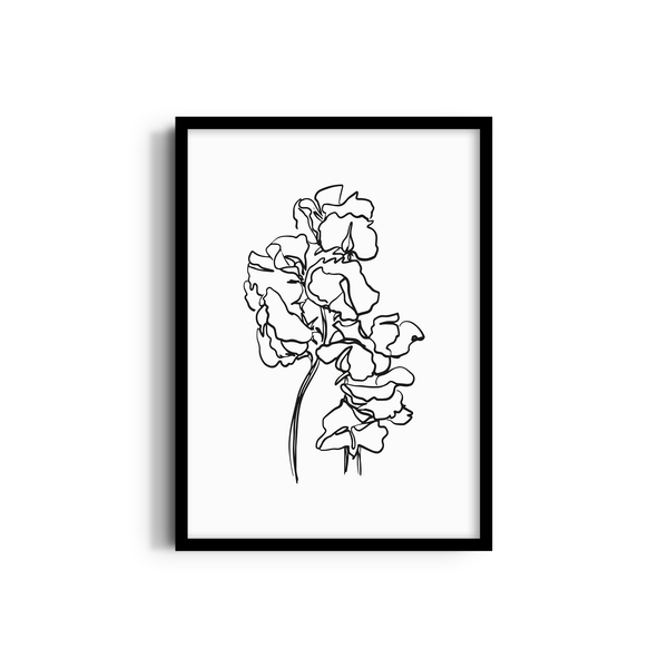 Monochrome Blossom Dancing Wall Art