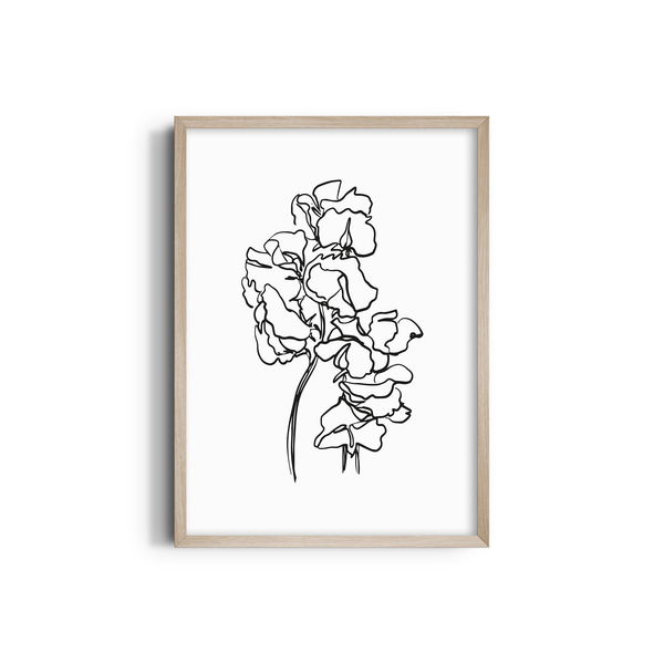 Monochrome Blossom Dancing Wall Art