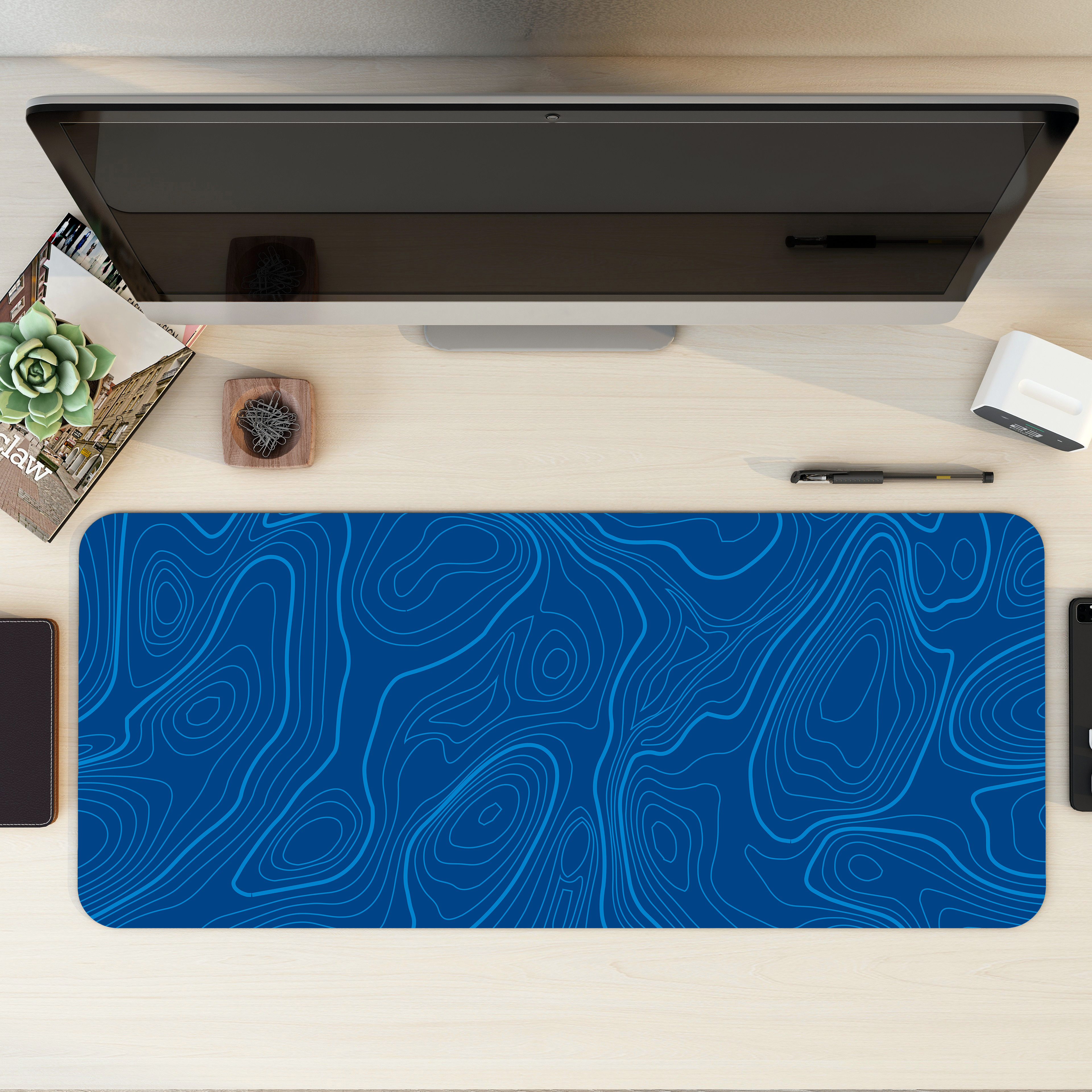 Abyssal Wave Topography Desk Mat | Desk Pad | Mouse Pad