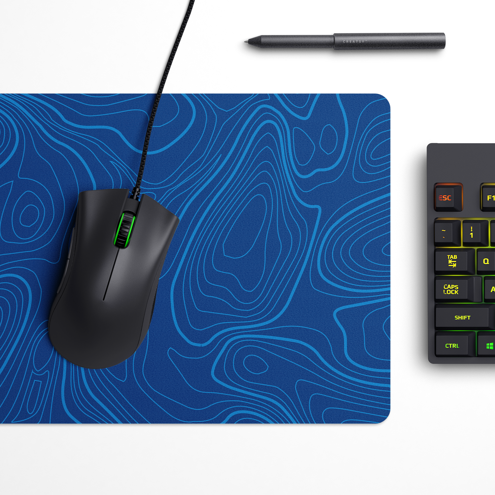 Abyssal Wave Topography Desk Mat | Desk Pad | Mouse Pad