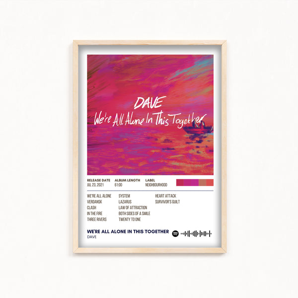 We're All Alone in This Together by Dave Album Poster