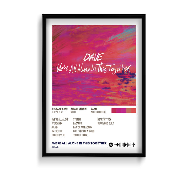 We're All Alone in This Together by Dave Album Poster