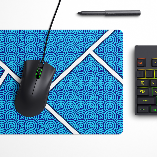 Aqua Spirals Desk Mat | Desk Pad | Mouse Pad