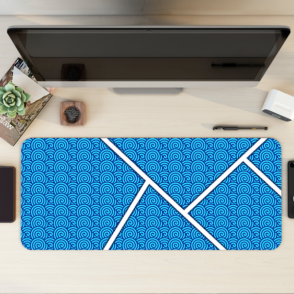 Aqua Spirals Desk Mat | Desk Pad | Mouse Pad