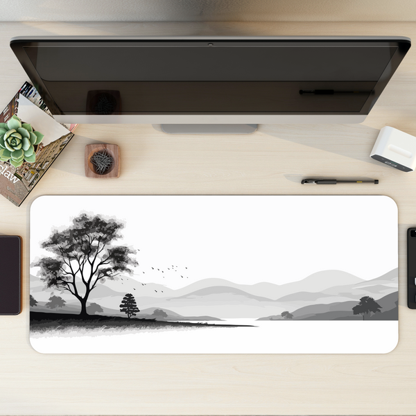 Grey Horizon Monochrome Desk Mat | Desk Pad | Mouse Pad