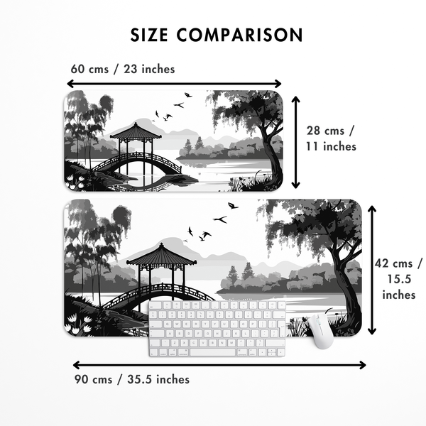 Willow Bridge Monochrome Desk Mat | Desk Pad | Mouse Pad