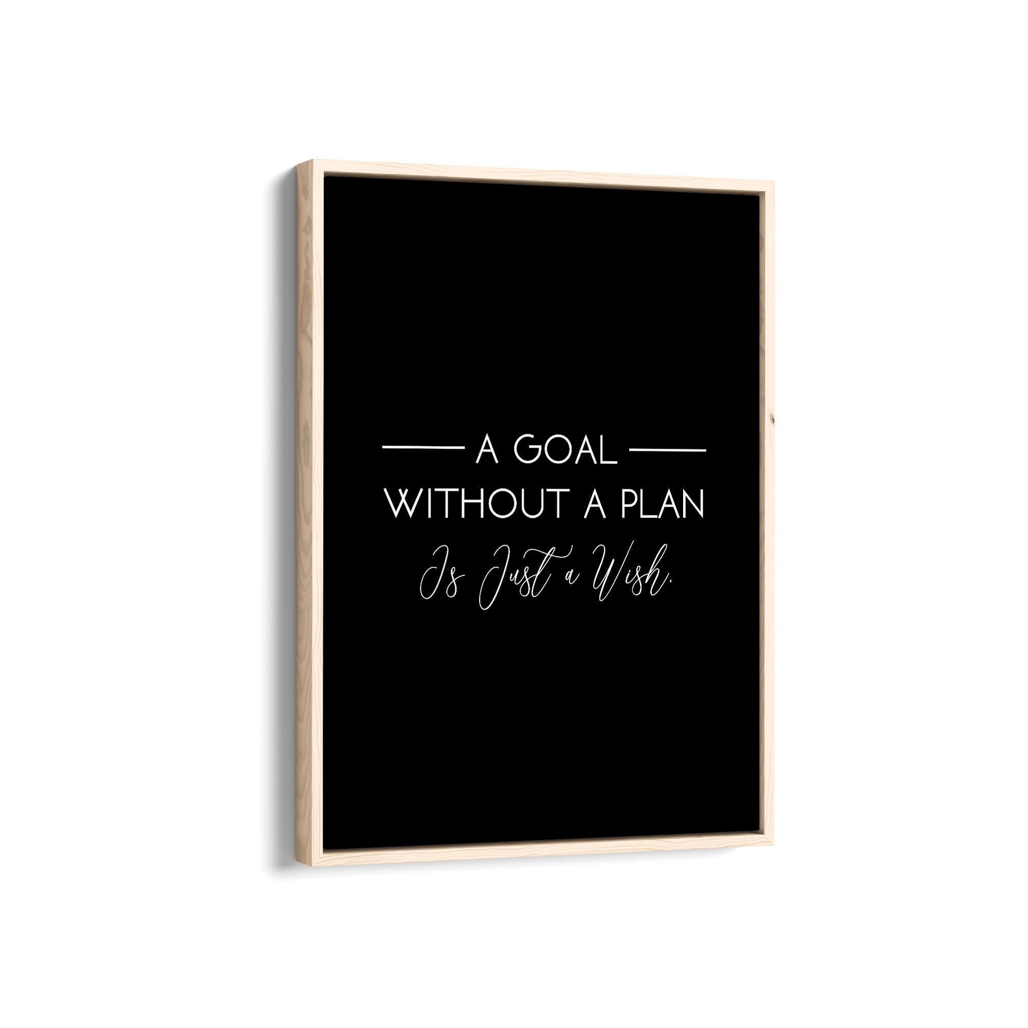 A goal without a plan is just a wish Quote Wall Art