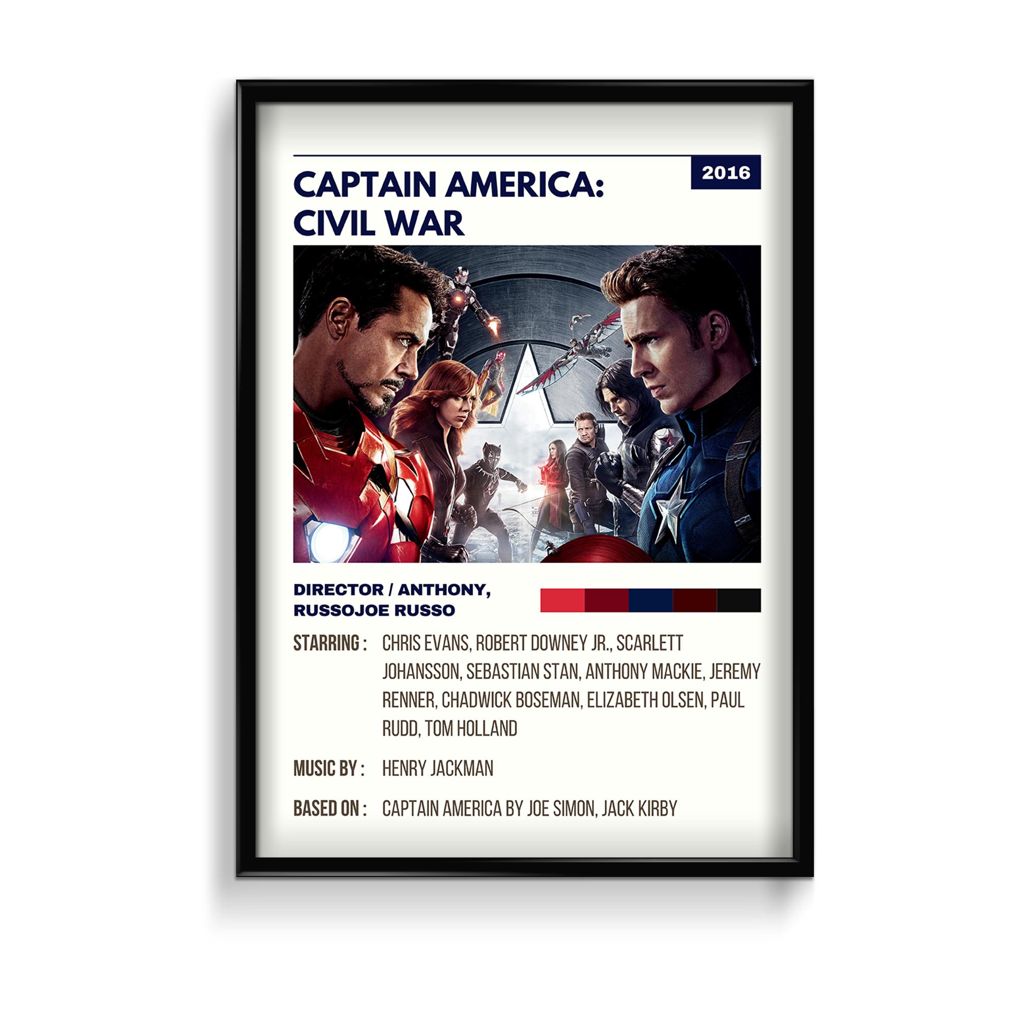 Captain America - Civil War Retro Wall Art