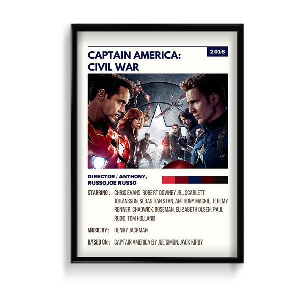 Captain America - Civil War Retro Wall Art