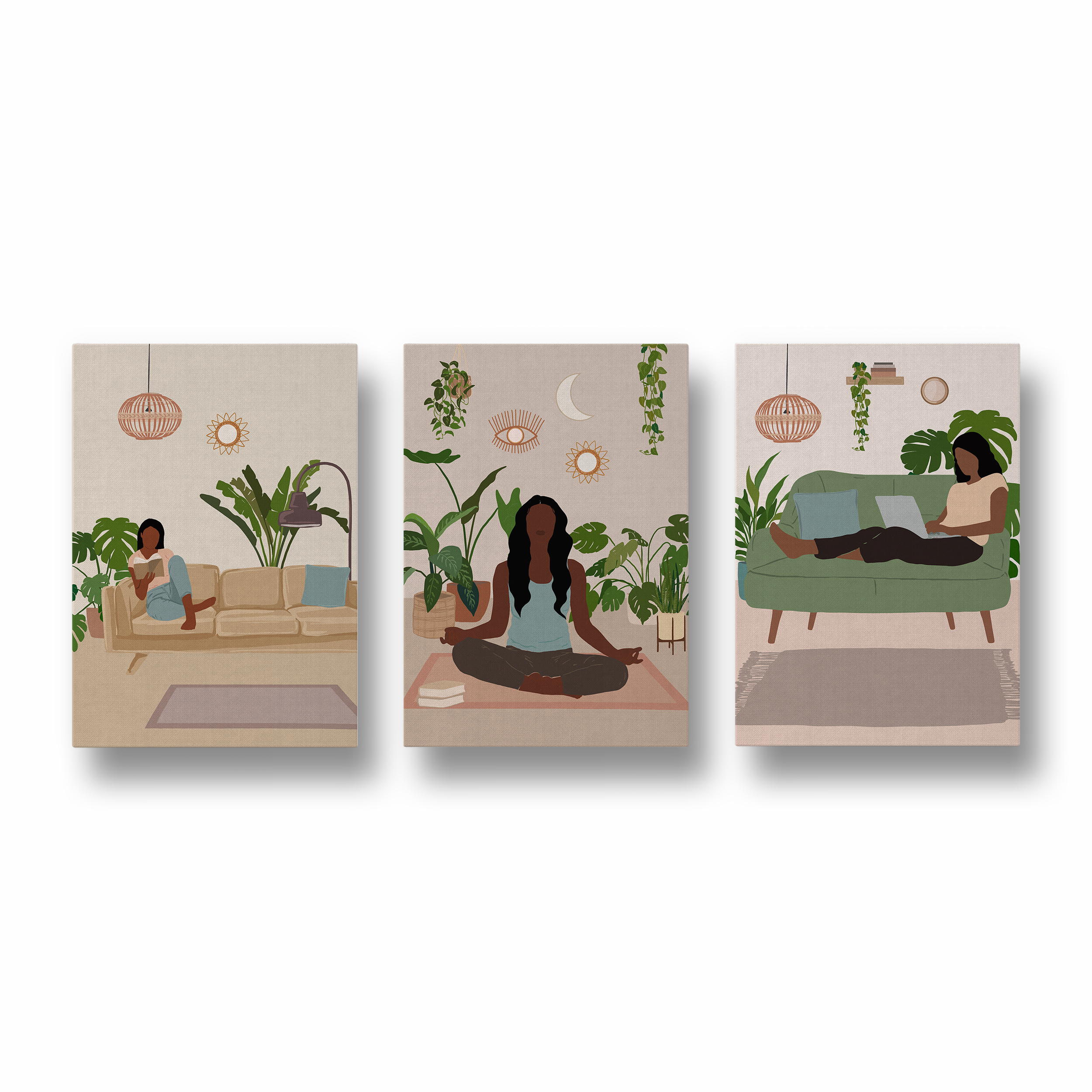 Set of 3 Kind Women Modern Wall Art