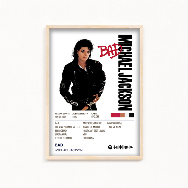 Bad by Michael Jackson Album Poster