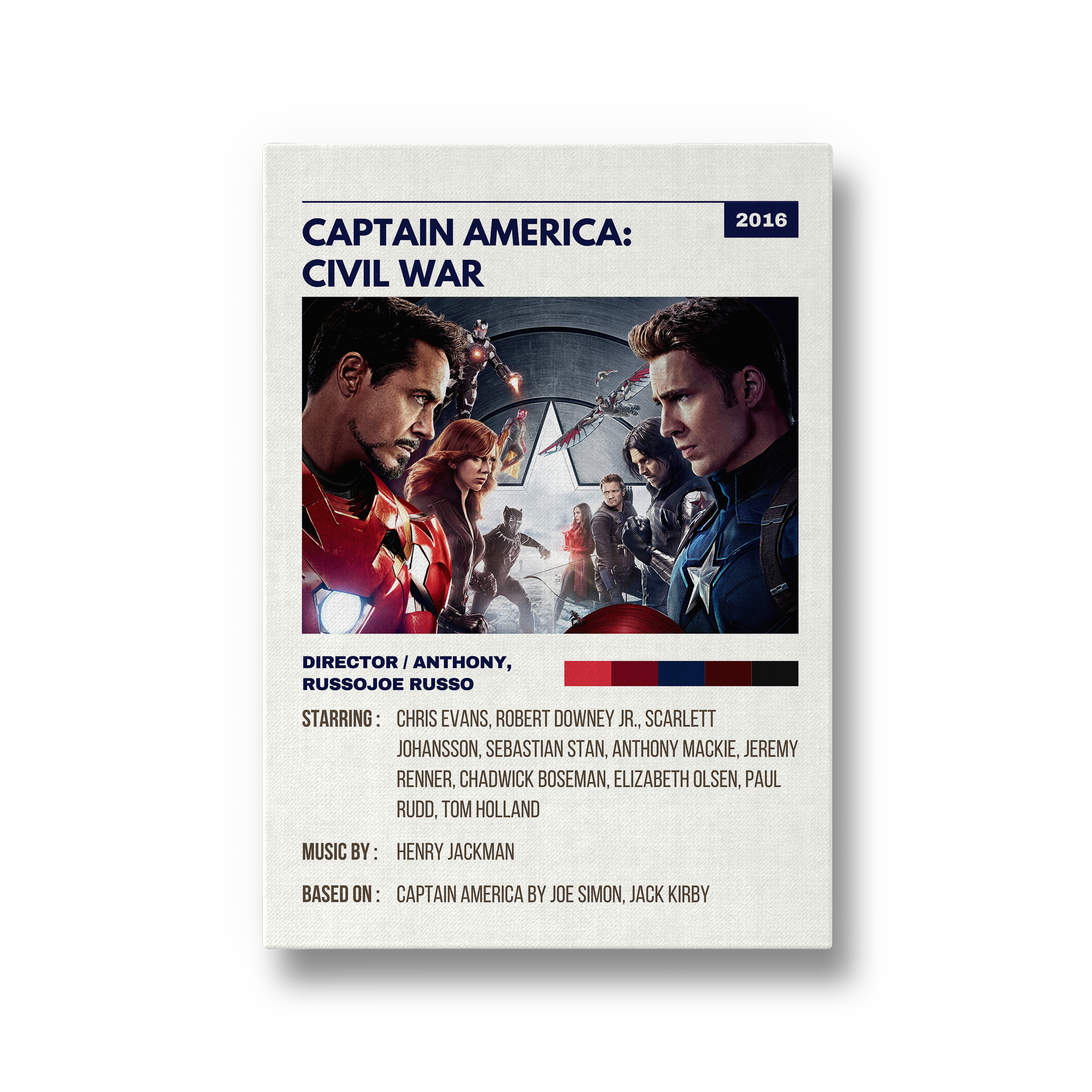 Captain America - Civil War Retro Wall Art