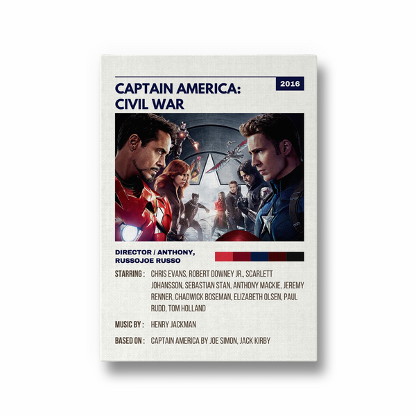 Captain America - Civil War Retro Wall Art