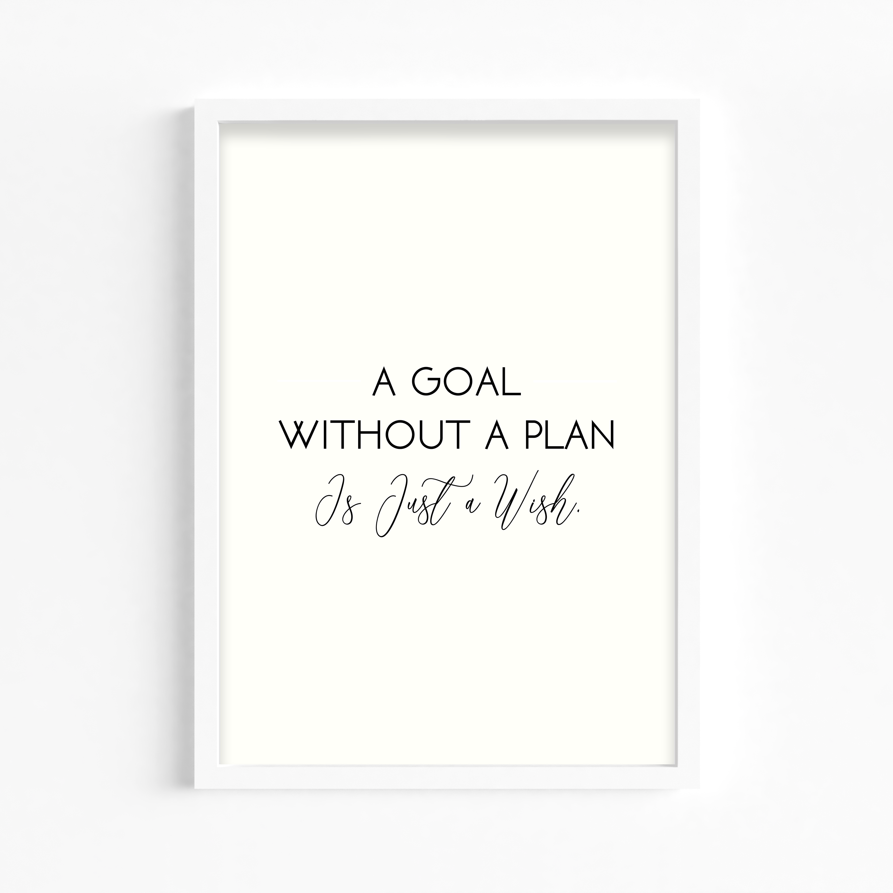 A goal without a plan is just a wish Quote Wall Art