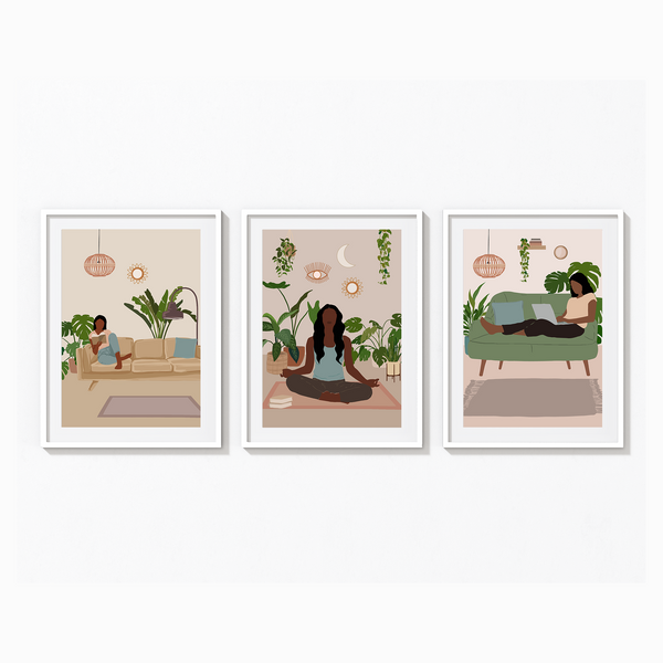 Set of 3 Kind Women Modern Wall Art